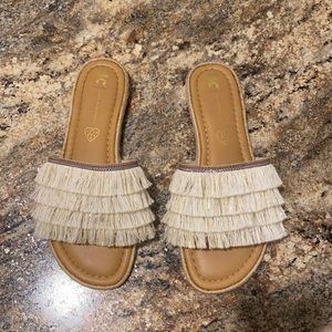 BC Born In California Vegan Fringe Sandals